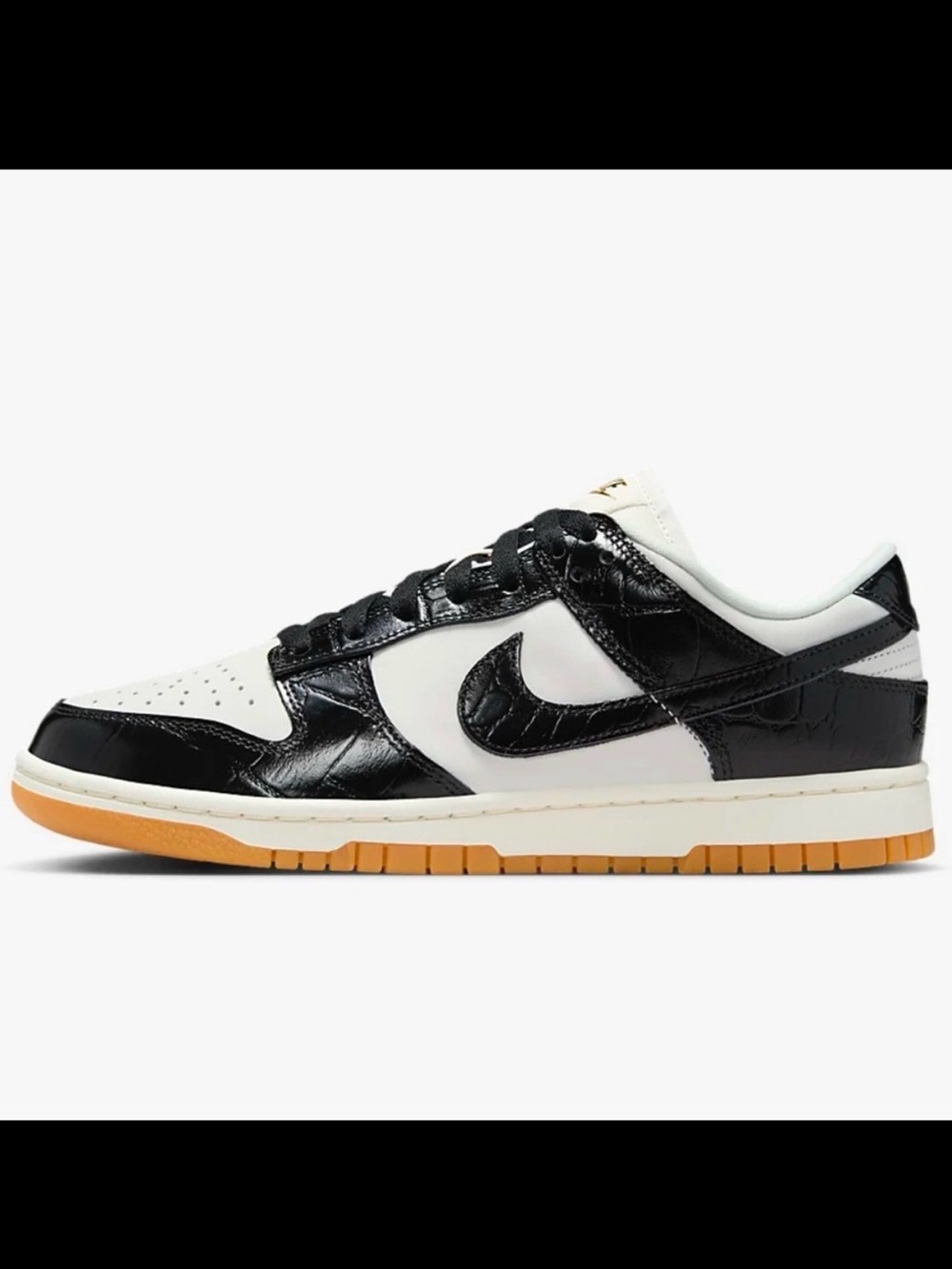NIKE Dunk Low LX Croc Shoes in Phantom/Sail/Gum Light Brown/Black,Size W 7, NIB